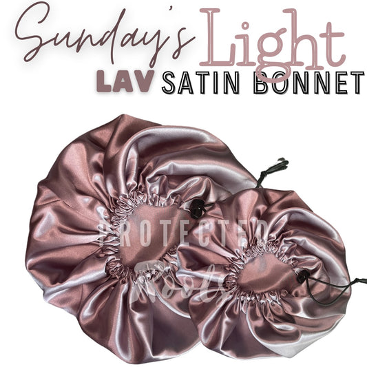Sunday’s Light Lav Satin Bonnet