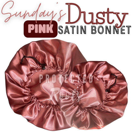 Sunday’s Dusty Pink Satin Bonnet