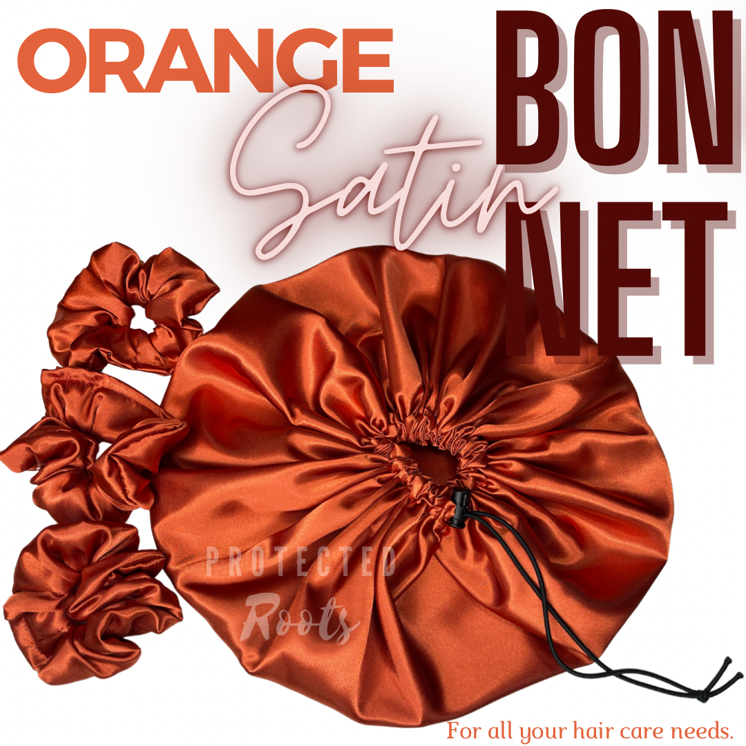 Orange Cream Satin Bonnet