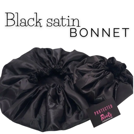 Black Satin Bonnet